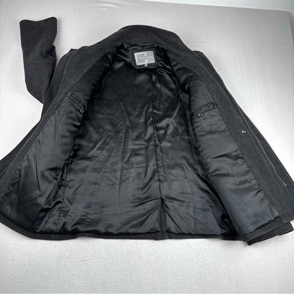 Cardinal of Canada Mens Dark Gray Herringbone Car Coat Medium Wool Blend Outdoor - Picture 9 of 13